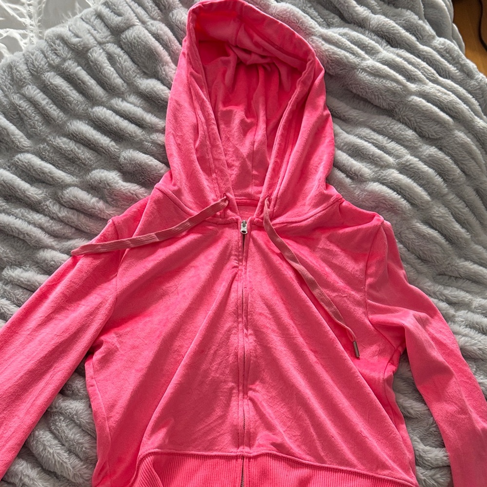 Aerie Hot Pink Zip-Up Sweatshirt